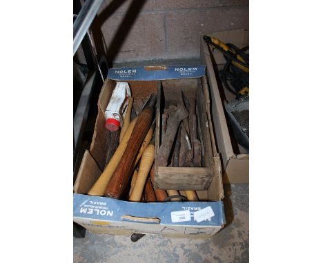 Collection of wood carving tools