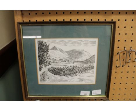 Wainwright Signed Print - Catbells