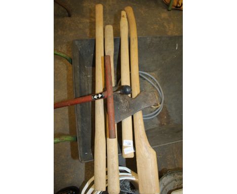 4 Hickory Axe shafts with head