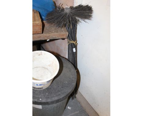 Draining rods and chimney sweep brush