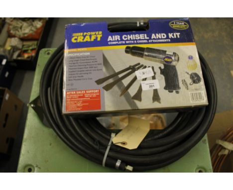 Powercraft air chisel and kit and 15ft air pipe