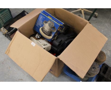 Box of mixed hand tools and electrical tools