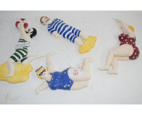 QTY OF FIGURES IN EDWARDIAN BATHING COSTUMES 
