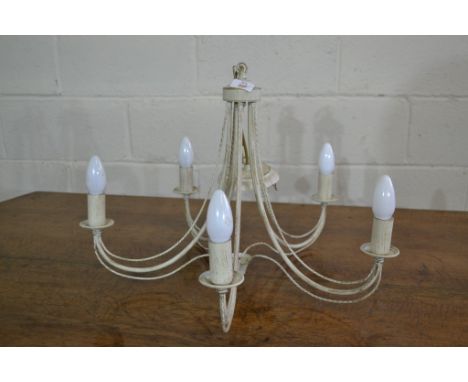 PAINTED CANDELABRE TYPE CEILING LIGHT FITTING APPROX DIAM 55CM 