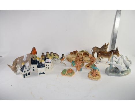 TRAY CONTAINING QTY OF CERAMIC MODELS OF BIRDS AND DUCKS 