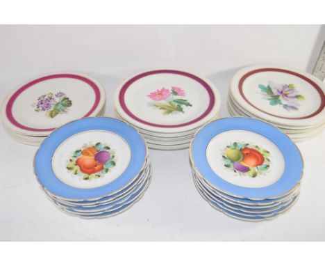 QTY OF CERAMIC PLATES MAILNY WITH FLORAL AND FRUIT DECORATION