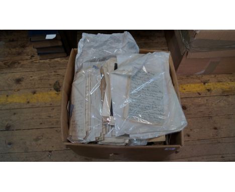MANUSCRIPT EPHEMERA: A large carton of unsorted manuscript material, to include: much 20th century commercial correspondence,
