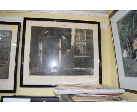 John Piper, 'Westminster School I', signed in pencil and numbered 74/100, colour lithograph, I.44 x 58cm. Condition Report: T