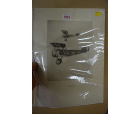 Howard Leigh, Biplanes, a set of six, each signed in pencil, titled, etching, pl.25 x 19cm, unframed. (6)
