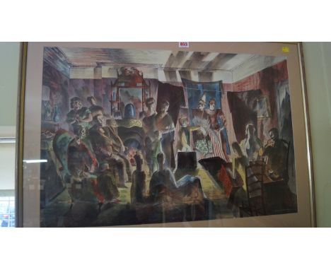 After Barnett Freedman, 'Charade', colour lithograph, I.50.5 x 76cm.