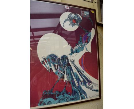 Gerald Scarfe, 'Thou Shalt Not Pill', signed in pencil, artist's proof, colour lithograph, 76.5 x 56.5cm.