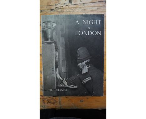 BRANDT (Bill): 'A Night in London..'; London, Country Life, 1938. Small 4to, orig. photo pictorial wrappers, some light rubbi