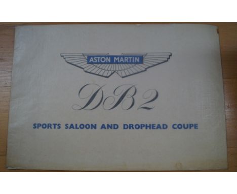 ASTON MARTIN DB2 BROCHURE, 1951: Brochure for the 1951 DB2 model, publication No.1013, oblong 4to in orig. printed card cover