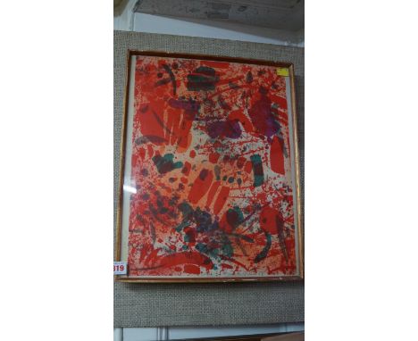Rudi Baerwind, untitled, signed, dated '58 and numbered 12/25 in pencil, colour lithograph, I.44 x 32.5cm.