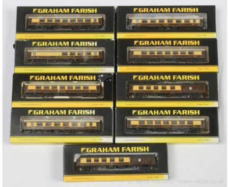 Graham Farish (by Bachmann) N Gauge brown and cream Pullman Cars comprising 2 x 1st Class Parlour Car (374-200C "Garnet" and 