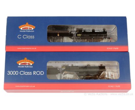 Bachmann OO Gauge BR black Steam Locos comprising 31-127 2-8-0 3000 Class (ROD) No.3023 and 31-462A C Class No.31227, conditi