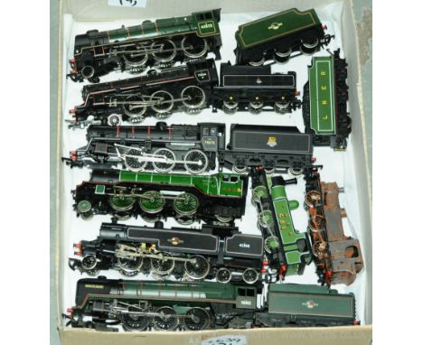 OO Gauge Hornby/ Bachmann/ Mainline Locomotives, many missing bogie wheels, to include 4-6-2 John of Gaunt,3 x 4-6-0,0-6-0 Ta