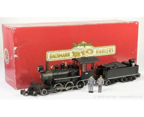 Bachmann Big Haulers G Gauge American Outline Ref 81699 2-6-0 Loco and Tender plain black Oldtimer type and No.156 Mogul pain