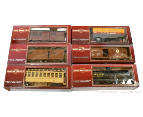 Bachmann Big Haulers G Gauge group of American Outline Freight and Passenger Cars consisting of Ref 93465 G Tank Car Union Ta