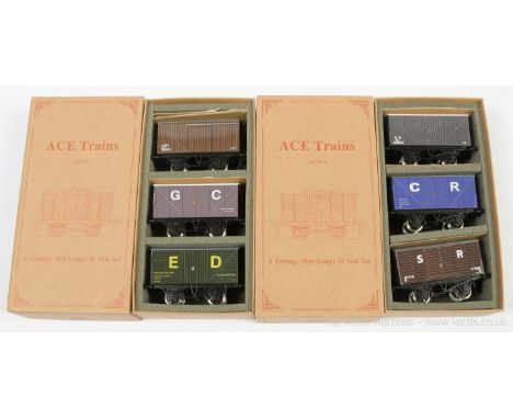 ACE O Gauge modern issue G/2 Van Series consisting of Set No.3 Covered Vans SR, CR and GWR&nbsp;together with Set No.4 which 