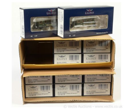Liliput (by Bachmann) HOe 12 x L370423 DR green livery Epoch 2 3rd Class 4-wheel Passenger Coaches, conditions are Mint in Mi