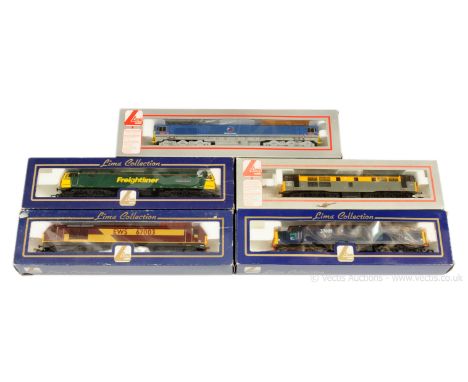 Lima OO Gauge Diesel Locos comprising 4686 Co-Co Freightliner green livery Class 57 No.57002 "Freightliner Phoenix", 4929 Bo-