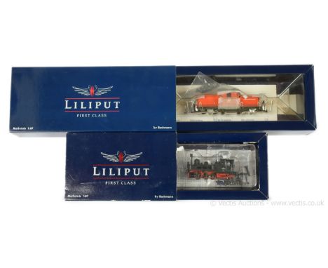Liliput (by Bachmann) HOe OBB Steam and Diesel Locos comprising L170765 Class 2091 orange livery Centre Cab Diesel Loco No.20