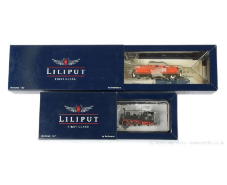 Liliput (by Bachmann) HOe OBB Steam and Diesel Locos comprising L170735 orange livery Class 2091 Centre Cab Diesel Loco No.20