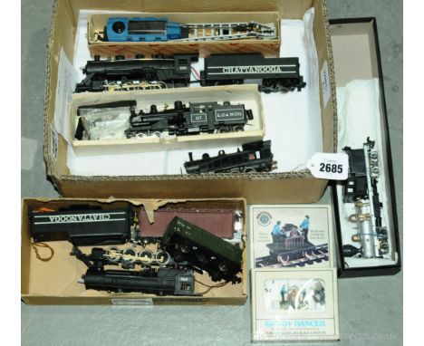 OO Gauge scratch built Locomotives and rolling stock to include 4 Locomotives by Jouef, Tyco and a Lilliput covered wagon, br
