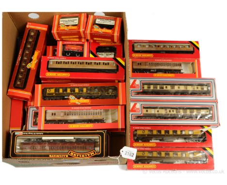 OO Gauge Passenger and Goods Rolling Stock comprising Mainline Railways 3 x LMS maroon 57' Coaches (2 x 37109 1st/3rd and 1 x
