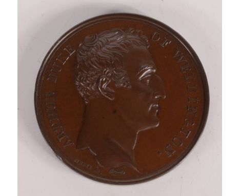 The Duke of Wellington and the Passage of the Duro 1809 Bronze Medal. Mudie. D. with a head and shoulder portrait of the Duke