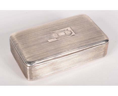 A ribbed George IV silver snuff box by Thomas Shaw, Birmingham 1824.