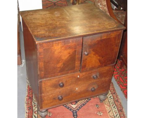 A Victorian mahogany commode, adapted, width 62.5cm.
