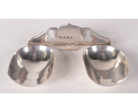 A two section silver pipe rack by Henry Clifford Davis, Birmingham 1912, 1.1oz.