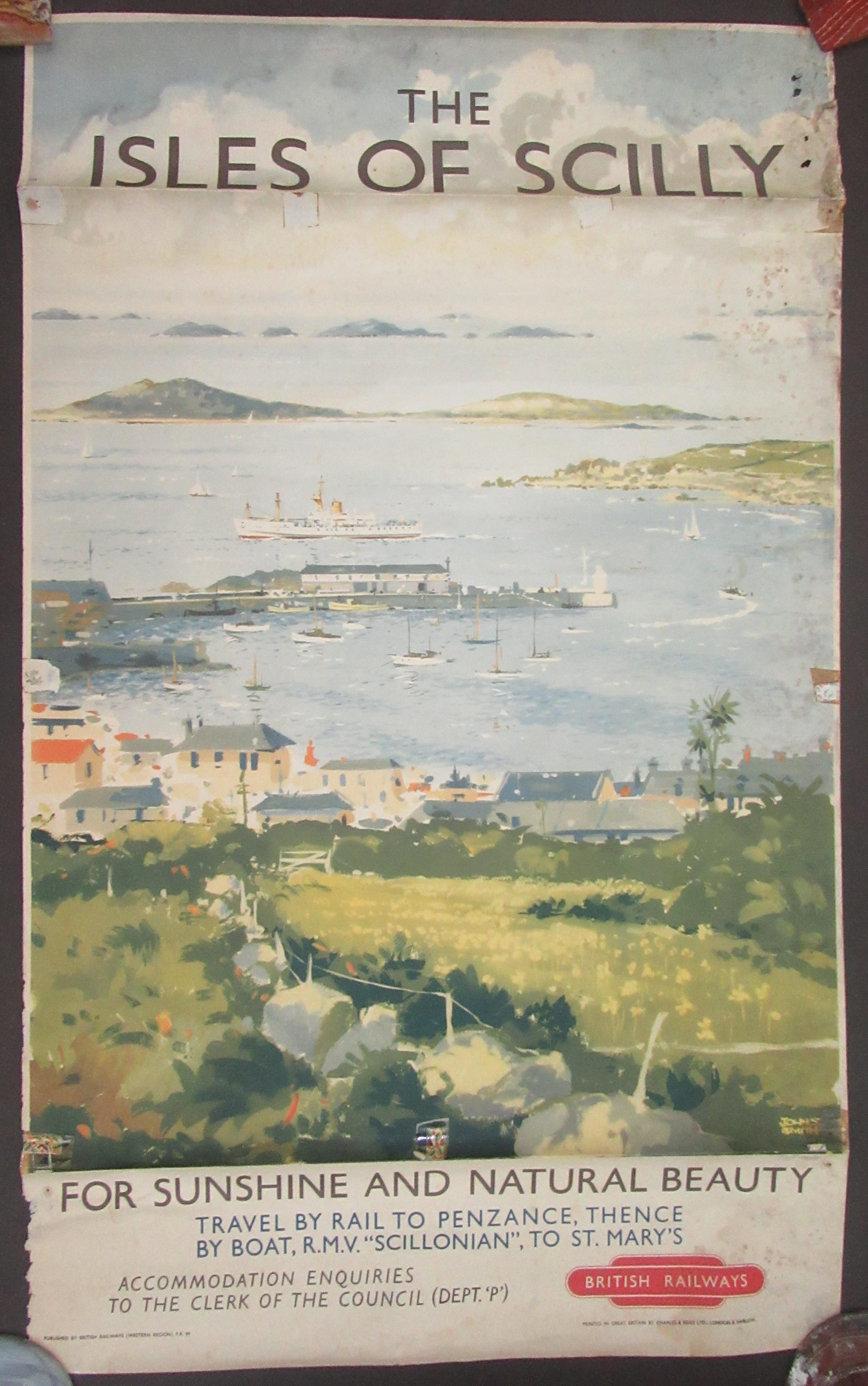 The Isles of Scilly British Railways poster, inscribed 'For Sunshine