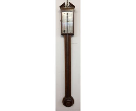 A George III mahogany stick barometer, the silvered dial signed B.Penerelly, height 96cm.