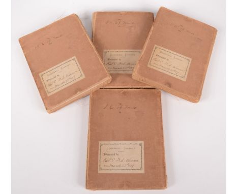 A set of four 1880 Ordnance Survey Office maps in 1/2500 scale, Truro and area, each folding and mounted on linen and each la