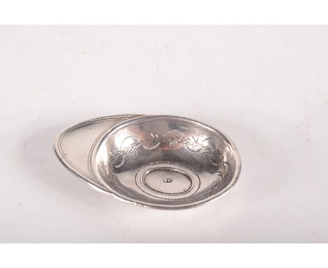 A jockey's cap silver caddy spoon by Samuel Pemberton, maker's mark only.  Condition report: There is a little wear.  Some in