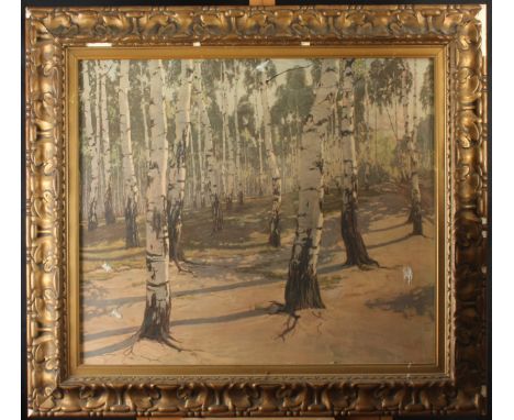 A large woodland print after Ernst Dawn.