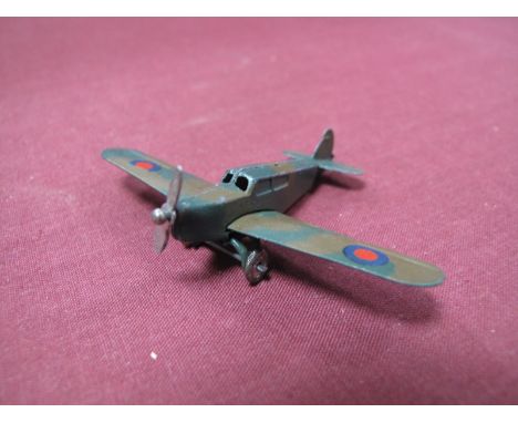 A Pre-War Dinky Percival Gull Monoplane, in camouflage finish, no call sign, but two roundels, overall good, small crack to p