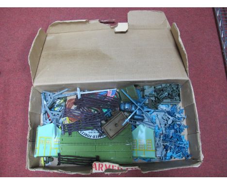 An Original 1960's US Armed Forces Training Center, featuring Guided Missile playset by Marx, including tin building, plastic