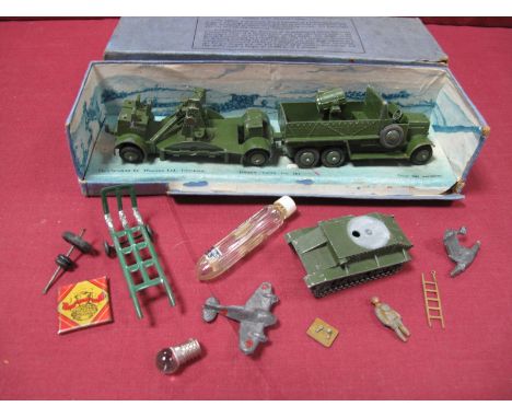 Pre-War Dinky Set No. 161- Mobile Anti-Aircraft Unit, no obvious fatigue to search light lorry/significant fatigue, breaks to