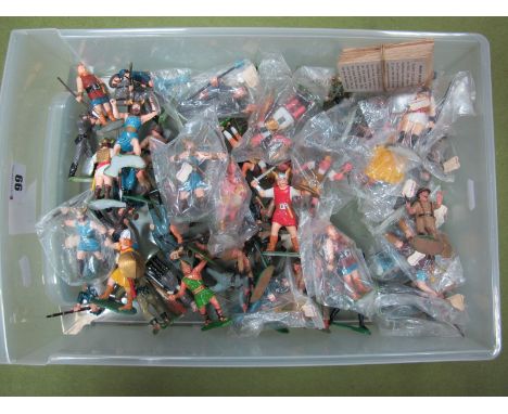 A Quantity of Plastic Vikings Khaki Soldiers, Romans and Others, many still in F.W. Woolworth bags by Marx and other manufact