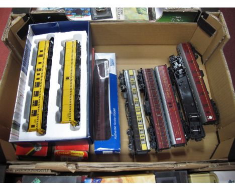 Ten "OO" Gauge Eight Wheel Coaches and Rolling Stock, by Hornby, Dapol, Bachmann, Mainline, including BR Departmental Yellow 