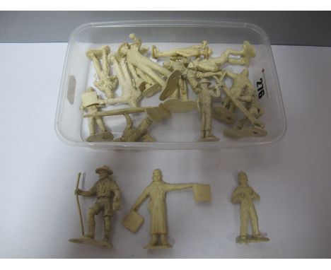 Sixteen Mid XX Century Marx Plastic American Boy Scout Figures, good.