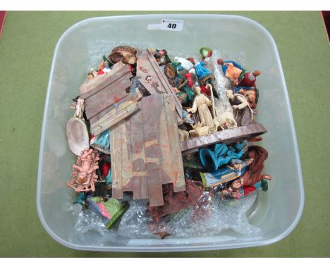 A Quantity of Plastic And Composition Nativity Figures By Various Makers Including Marx, (good to playworn).