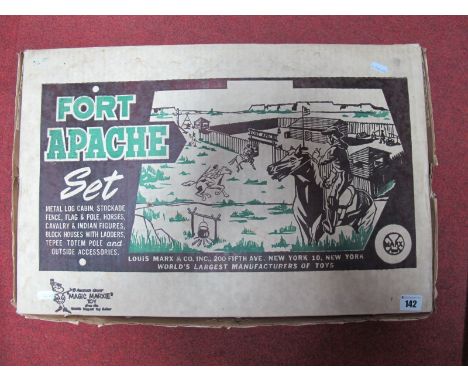 An Original 1960's Fort Apache Playset by Marx, tinplate building, plastic figures, accessories. Unchecked, boxed.