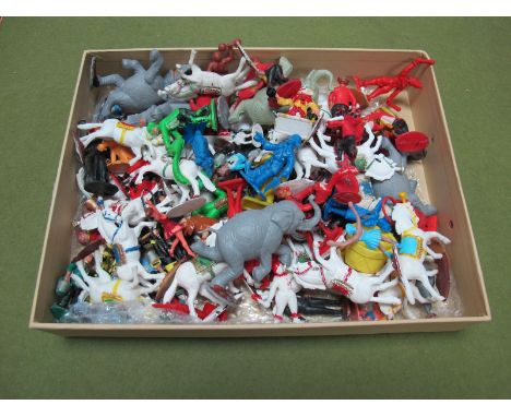 A Quantity of Plastic Circus Figures by Charbens, Crescent and Others, good to playworn.