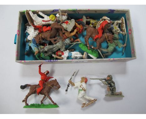 A Quantity of Plastic Arab Figures by Lone Star, Charbens and Other, playworn. 