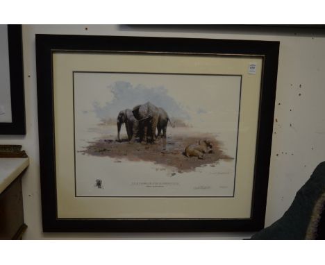 David Shepherd, Nile Cabbage and Glorious Mud, limited edition colour print, signed.
